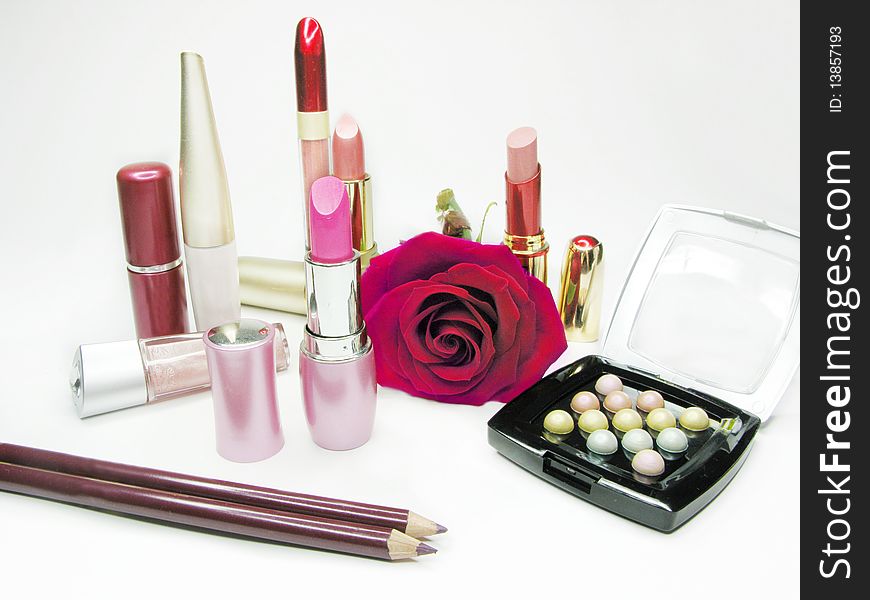 Lipsticks rose eye shadows pencils nail polishers lip gloss. Lipsticks rose eye shadows pencils nail polishers lip gloss