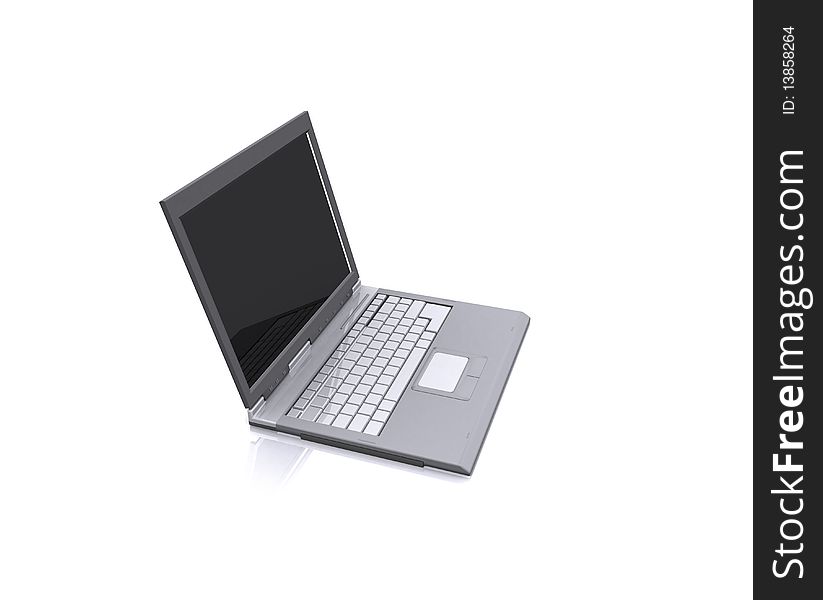 3d Aluminum Laptop with desktop