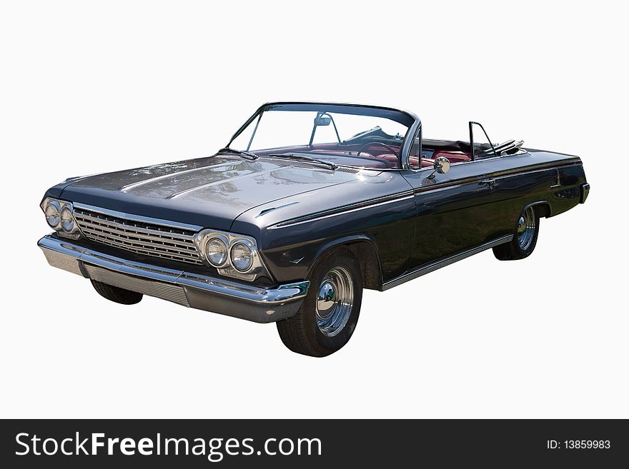 Large classic american car isolated
