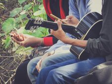 Playing Guitar Royalty Free Stock Images