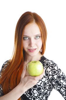 Apple In Hands Of The Girl Stock Image Apple In Hands Of The Girl Stock Image