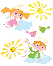 Angels And Birds Stock Image Angels And Birds Stock Image