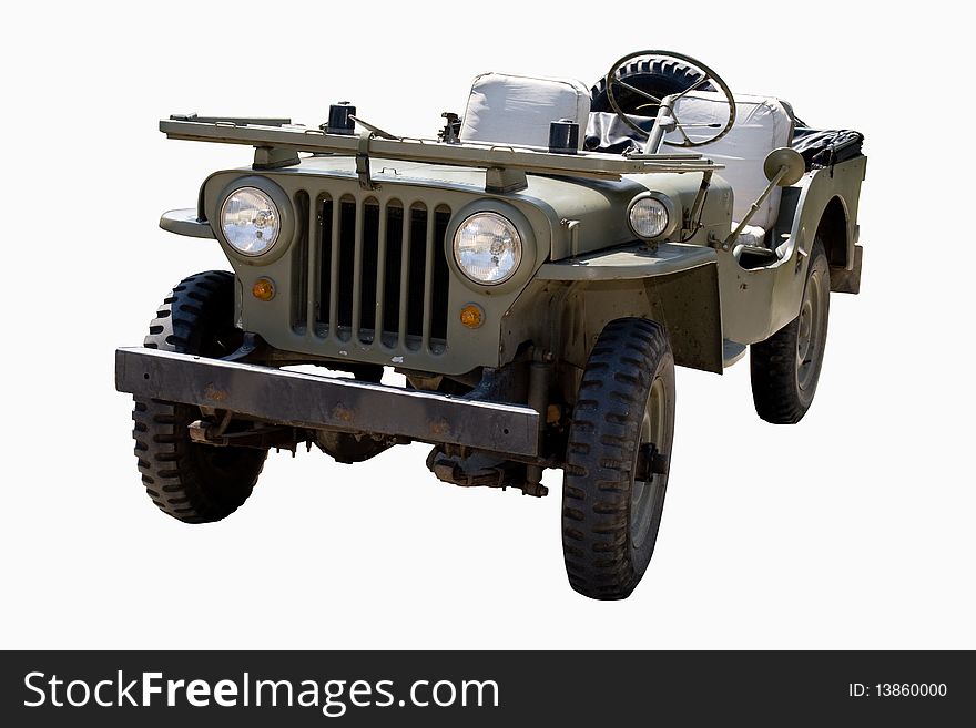 4x4 vintage army car isolated