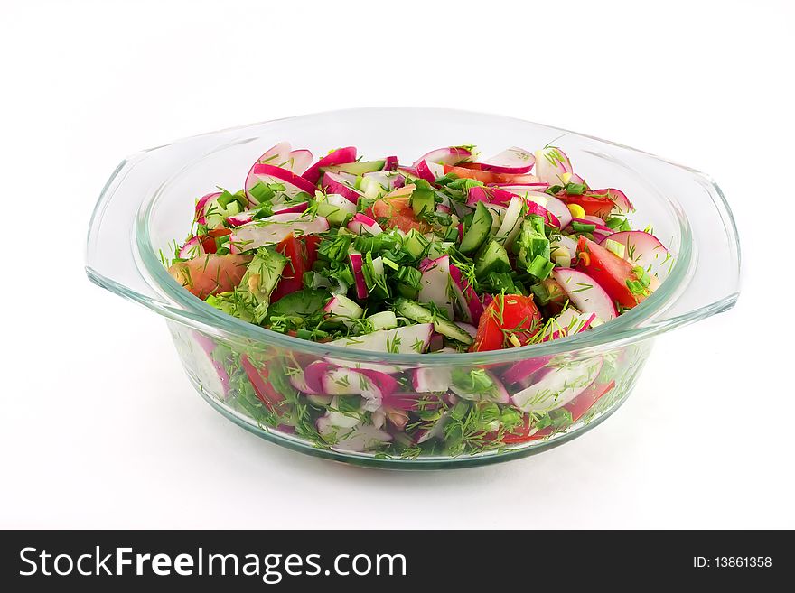 Spring salad with fresh vegetables