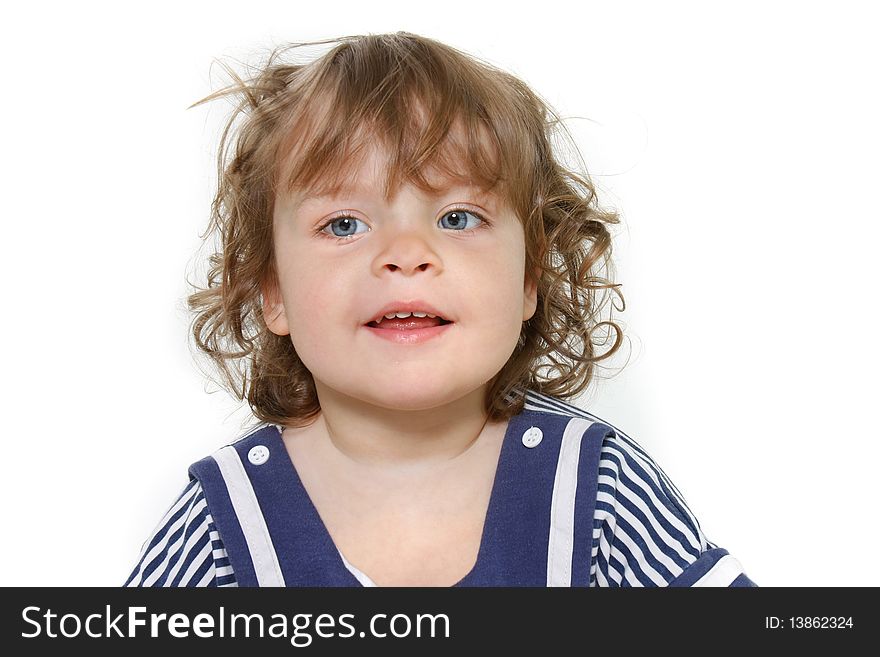 Studio portrait of cute toddler girl