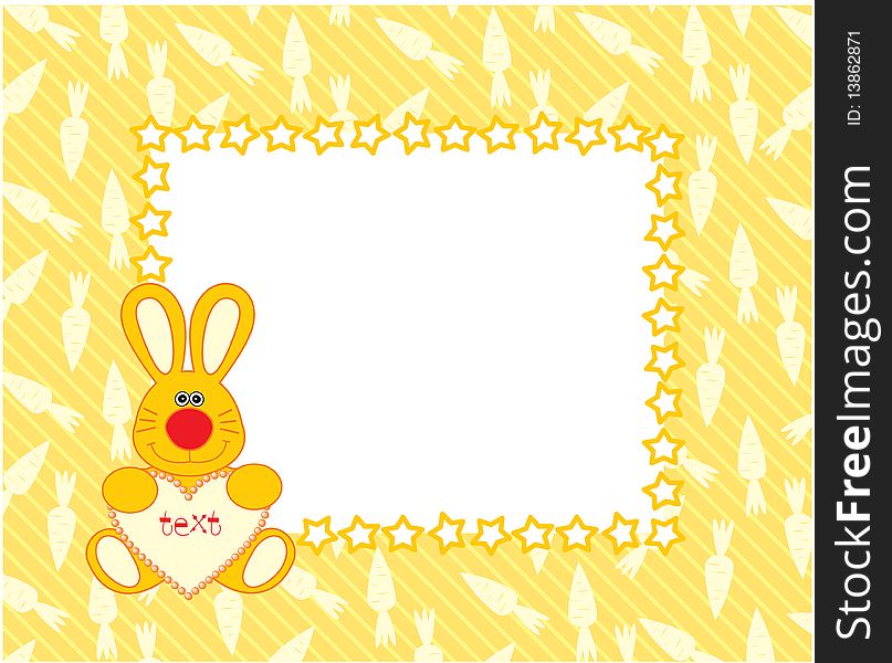 The Beautiful frame with hare by toy. The Vector illustration. The Beautiful frame with hare by toy. The Vector illustration.