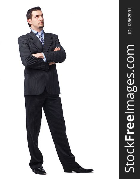Businessman Standing With Folded Hands.
