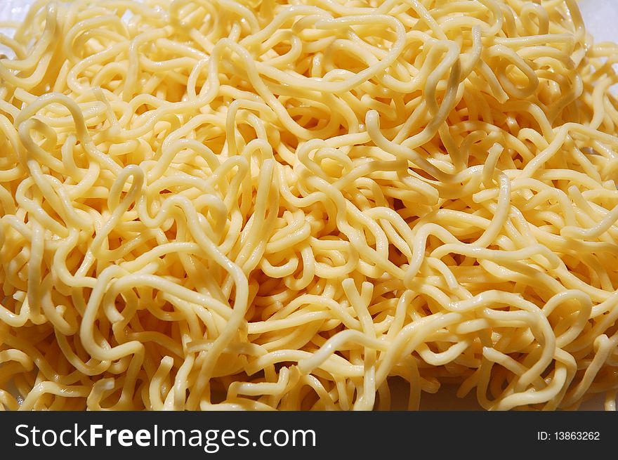 Close up of yellow noodles