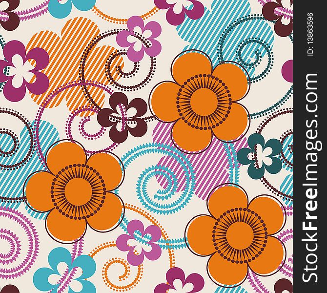 Seamless pattern with abstract flowers. Seamless pattern with abstract flowers
