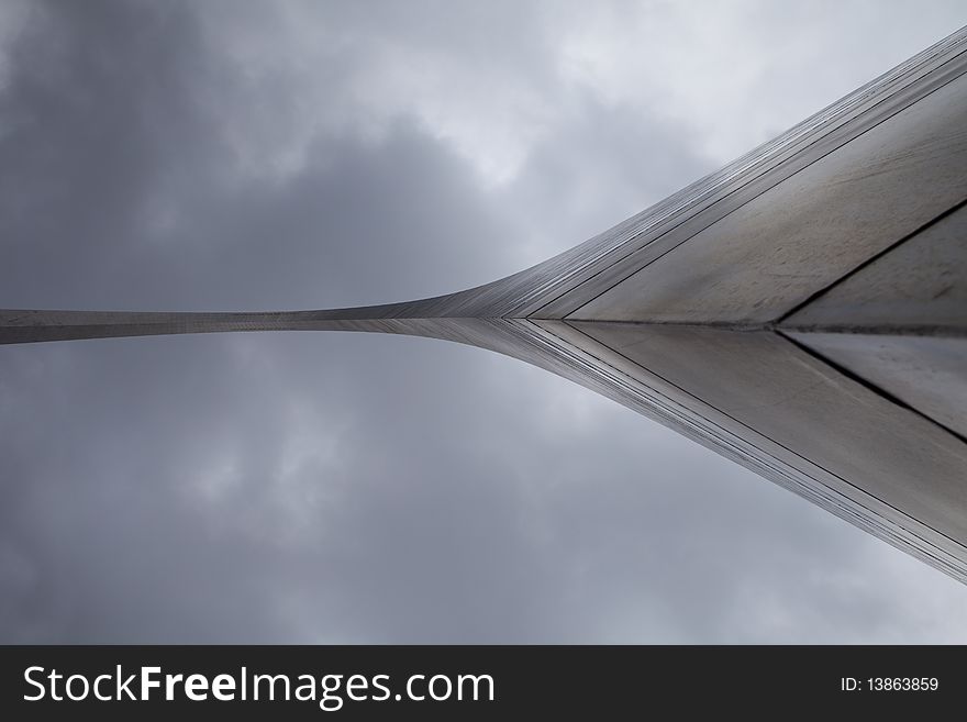 The Gateway to the West in St. Louis, Missouri. Construction of the arch started on February 12, 1963 and was completed on October 28, 1965.