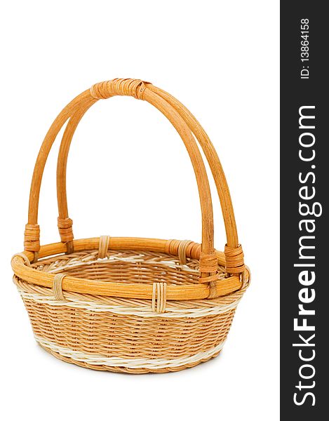 Wattled basket isolated on white background
