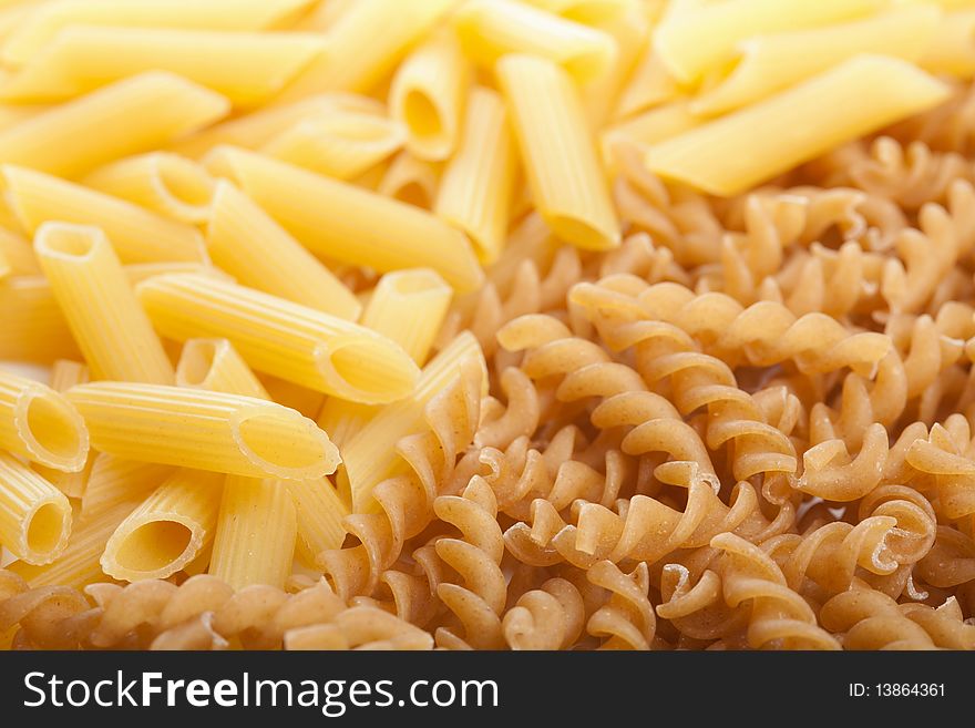 Raw pasta background