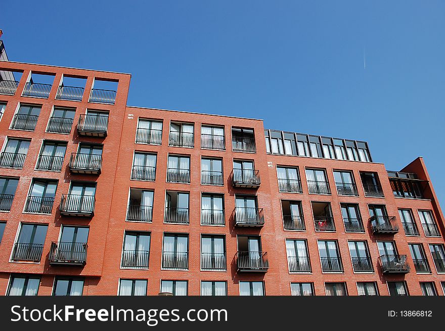 A modern building in the city. A modern building in the city