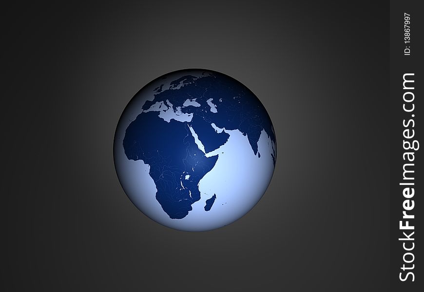 Blue Earth in space, Africa is main continent. Blue Earth in space, Africa is main continent.