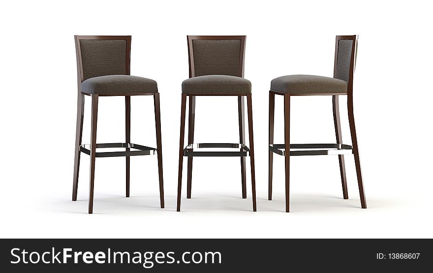 Chairs on the white background