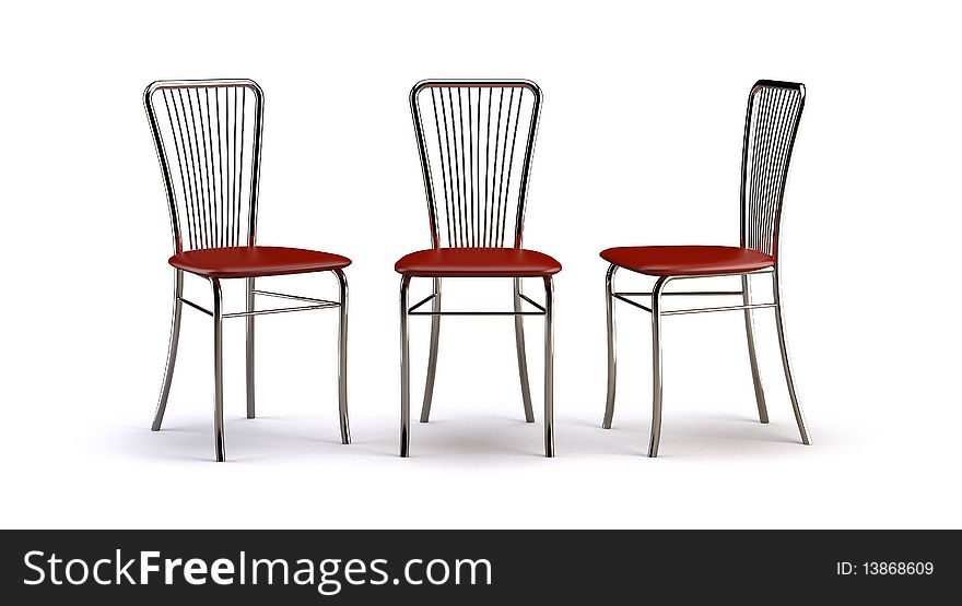 Chairs on the white background