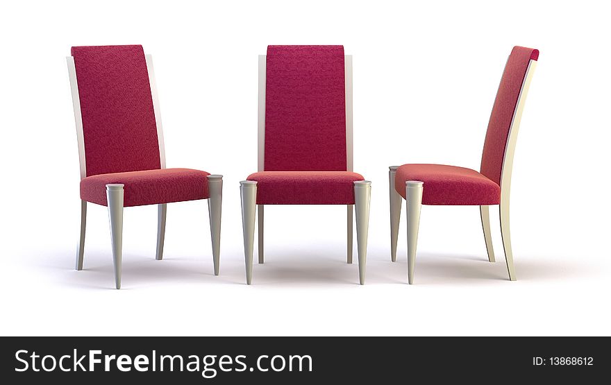 Chairs on the white background