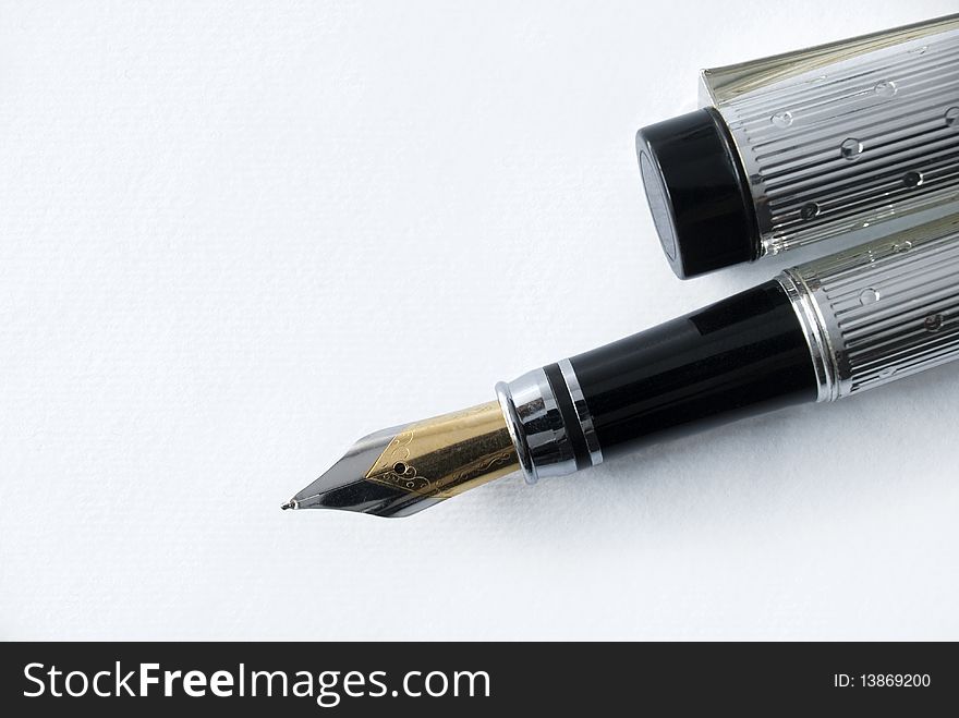 Fountain pen on a white background. Fountain pen on a white background