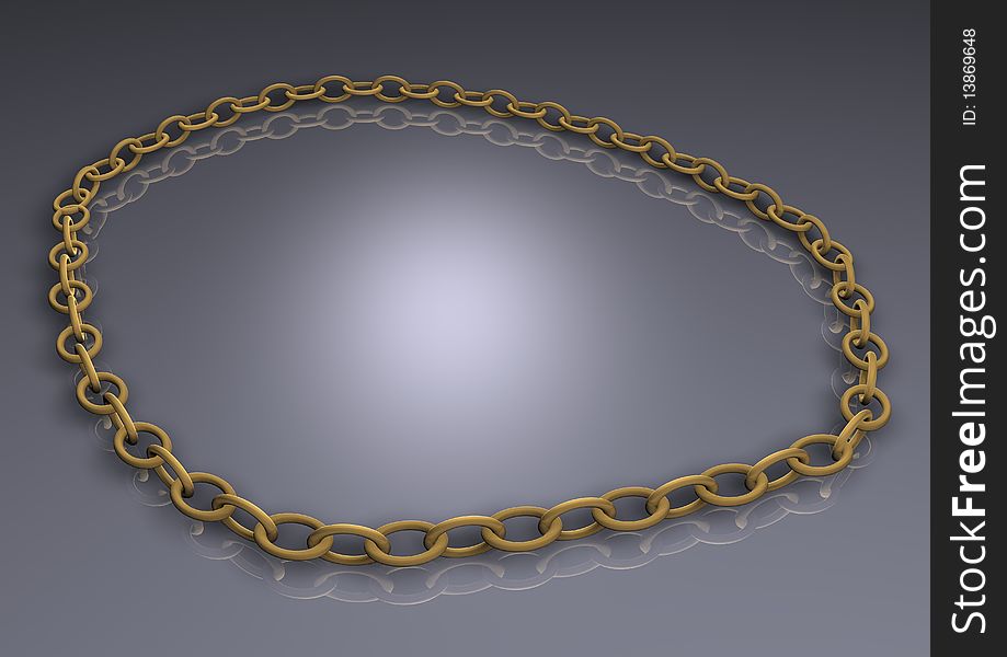 3d chain with circular links, can be used for web or print