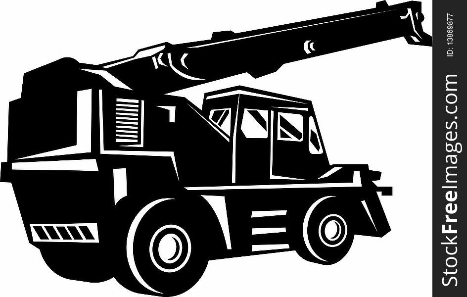 Illustration of a rough terrain crane