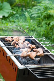 Preparing Shashlik Royalty Free Stock Photo Preparing Shashlik Royalty Free Stock Photo