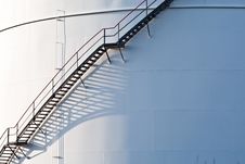 White Tanks In Tank Farm Royalty Free Stock Photo