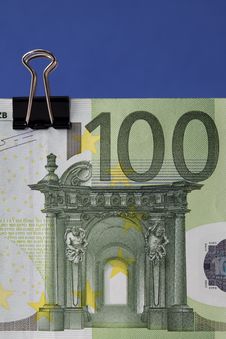 Euro Banknote With Binder Clip Royalty Free Stock Image Euro Banknote With Binder Clip Royalty Free Stock Image