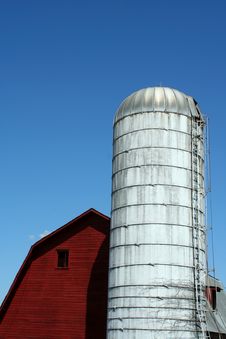Red Barn And Silo Stock Photos Red Barn And Silo Stock Photos