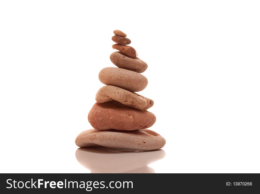 Composition of stones on white isolated background