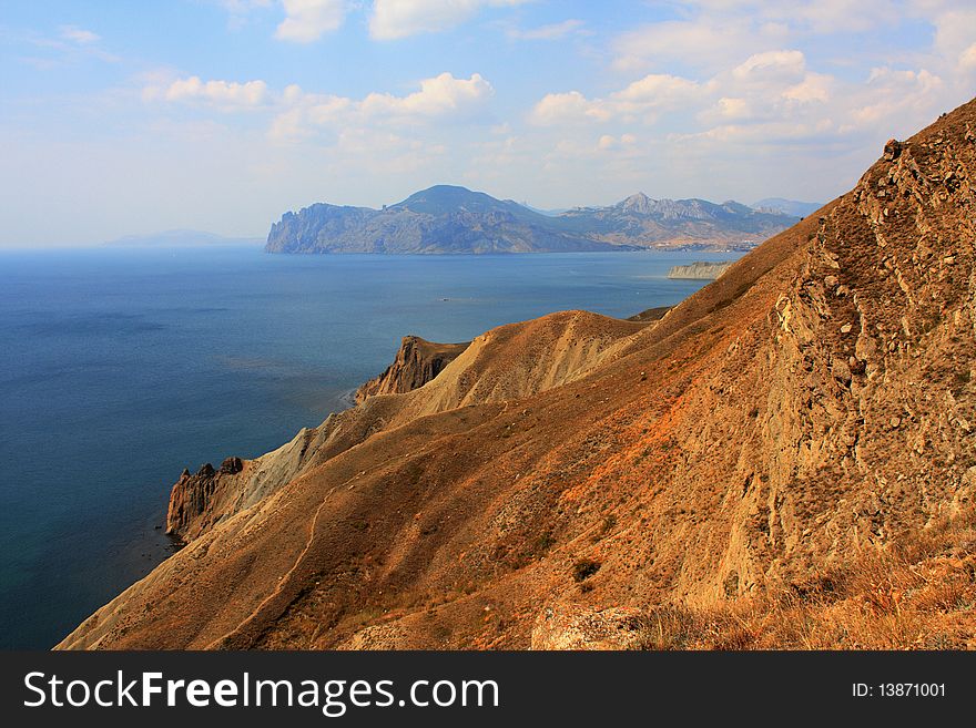 Mountain and sea landscape east of crimea. Mountain and sea landscape east of crimea