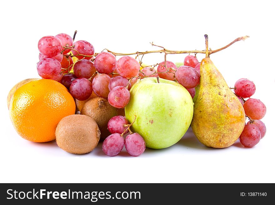 Fresh fruit isolated on a white background