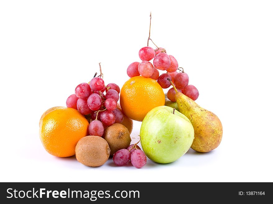 Fresh fruit isolated on a white background