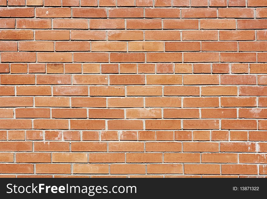 Red vintage brick wall background. Red vintage brick wall background