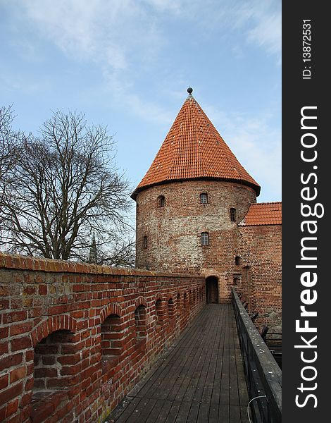 Gothic castle tower in BytÃ³w