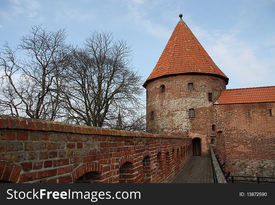 Gothic castle tower in BytÃ³w