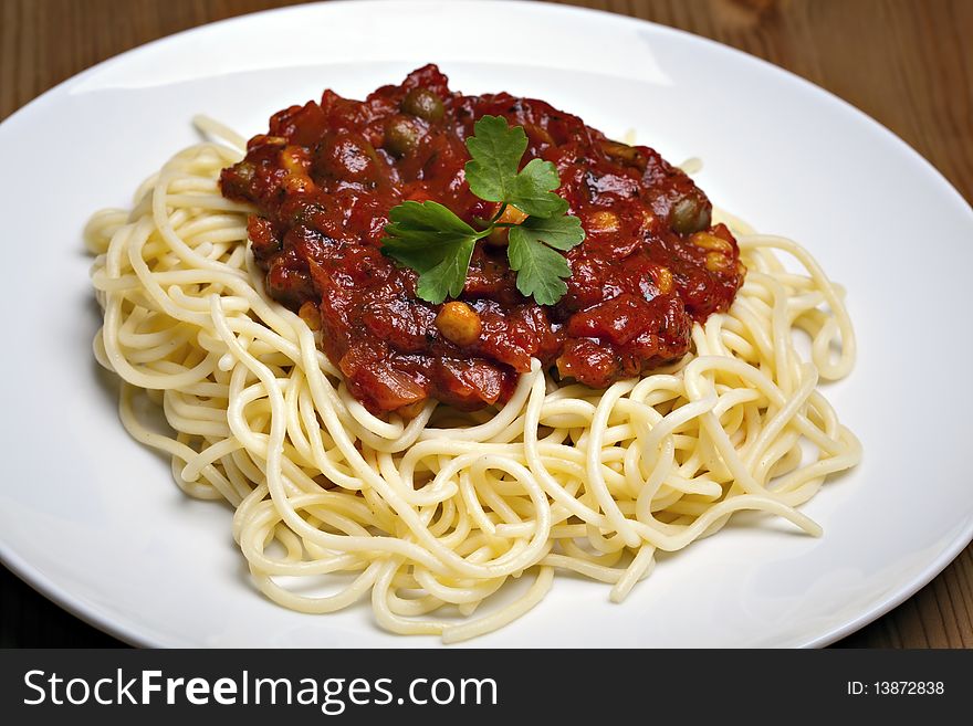 Spaghetti bolognese, traditional italian food