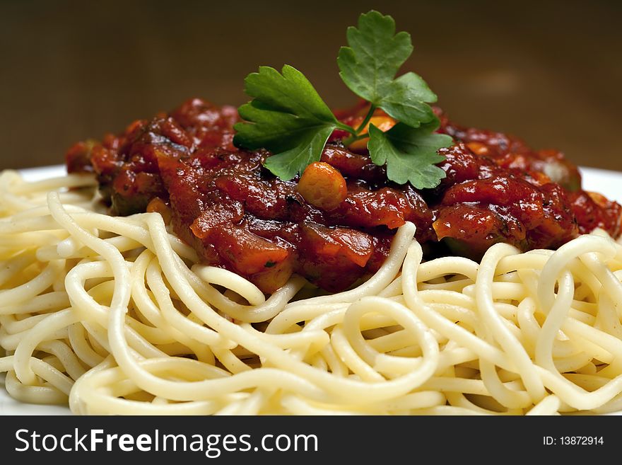 Spaghetti bolognese, traditional italian food