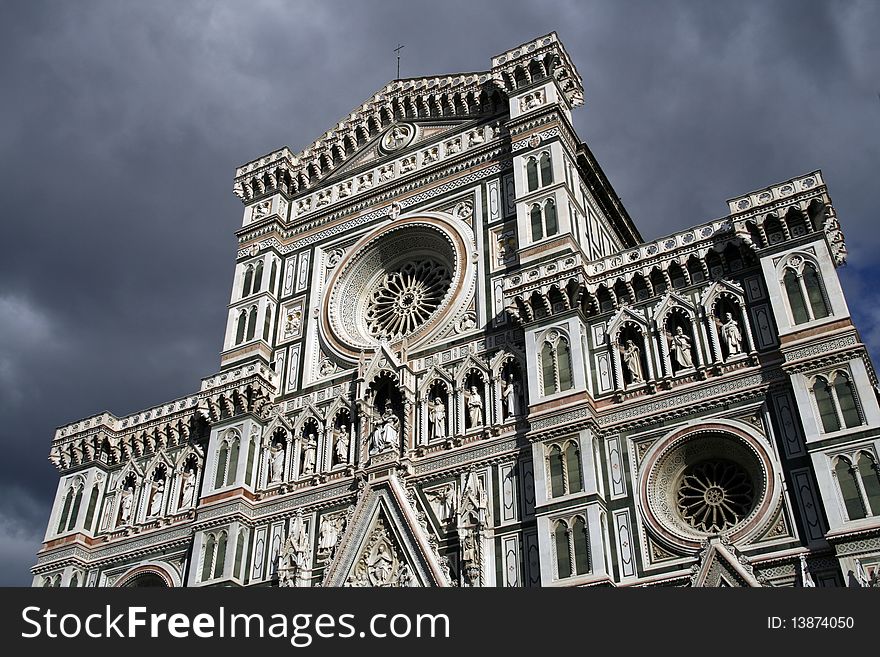 The Basilica di Santa Maria del Fiori - famous cathedral church of Florence in Italy