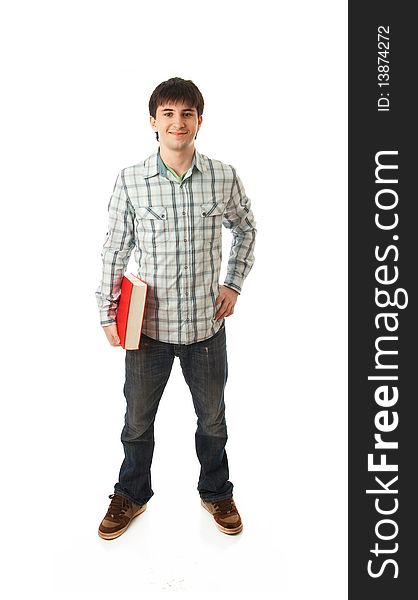 The young student isolated on a white background