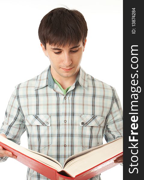 The young student isolated on a white background