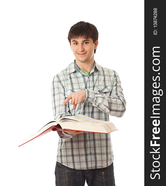 The young student isolated on a white background