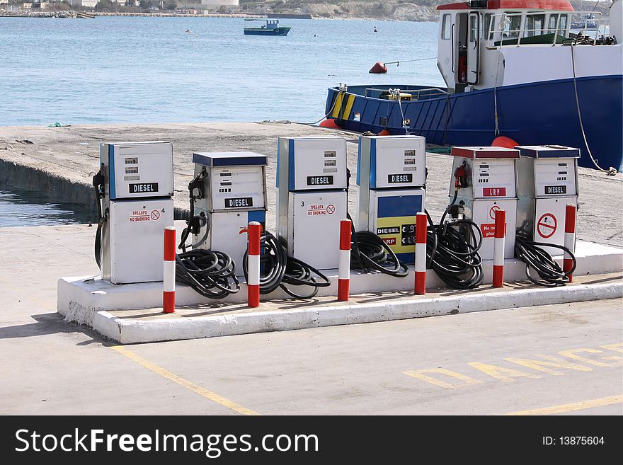 Old working gas station in malta by the coast