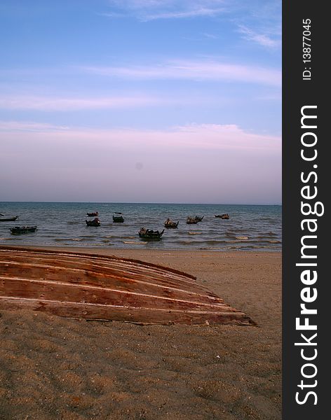 Show some boat on the beach of Xiamen. Show some boat on the beach of Xiamen