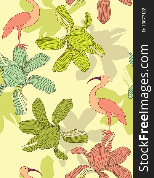 Seamless flower background. Easy to edit vector image. Ready to use as swatch.