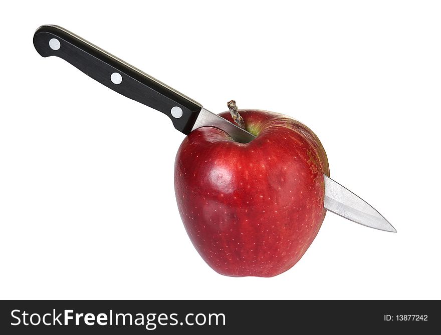 The Red Ripe Juicy Apple Knifed