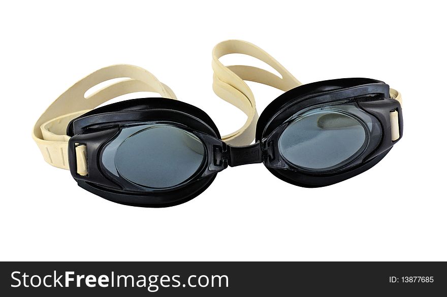 Swimming goggles isolated on white. Includes an accurate clipping path.