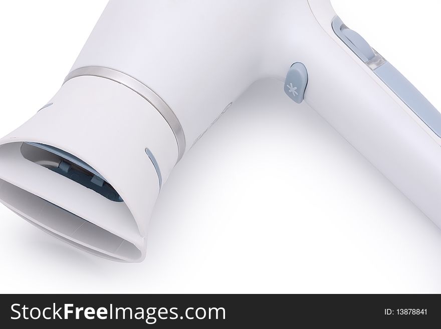 Hair dryer close-up; clipping path