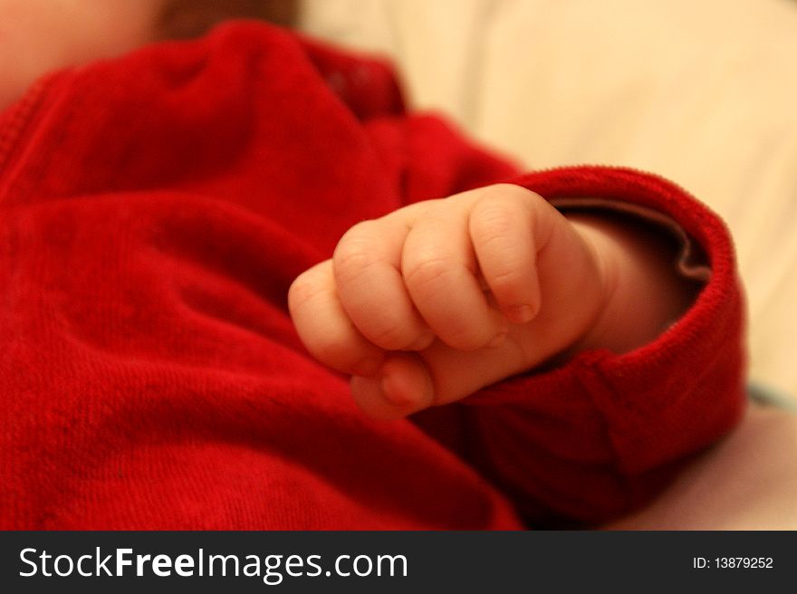 A close up of a baby's small hand. A close up of a baby's small hand