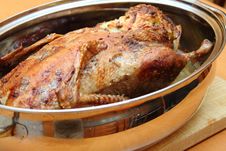Roasted Duck In Pan Royalty Free Stock Photography Roasted Duck In Pan Royalty Free Stock Photography