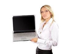 Young And Attractive Businesswoman With A Laptop Royalty Free Stock Images Young And Attractive Businesswoman With A Laptop Royalty Free Stock Images